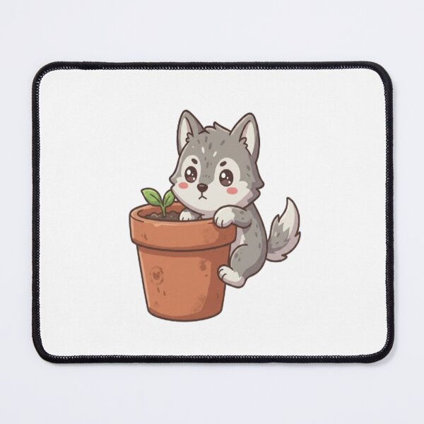 Item preview, Cute Wolf Puppy In Plantpot designed and sold by Ella_Sketch.
