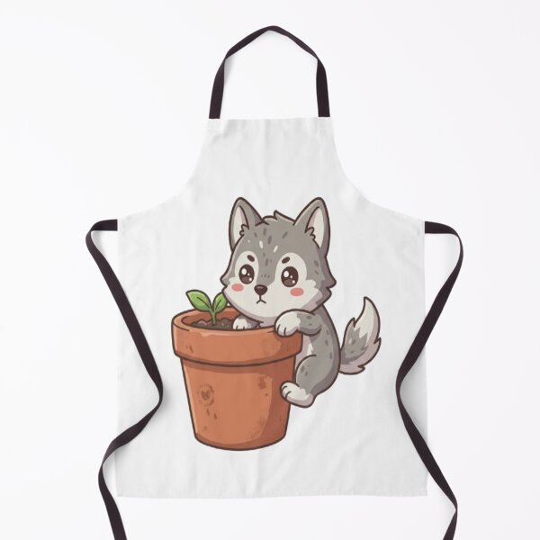 Item preview, Cute Wolf Puppy In Plantpot designed and sold by Ella_Sketch.