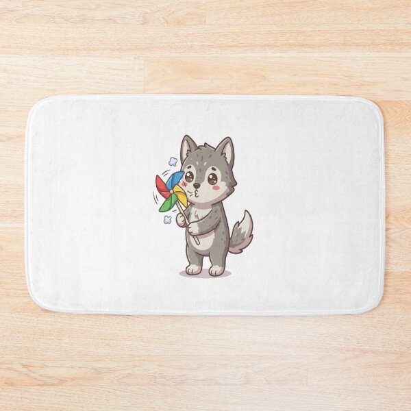 Item preview, Cute Wolf Puppy Blowing Pinwheel designed and sold by Ella_Sketch.