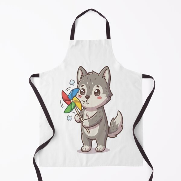 Item preview, Cute Wolf Puppy Blowing Pinwheel designed and sold by Ella_Sketch.