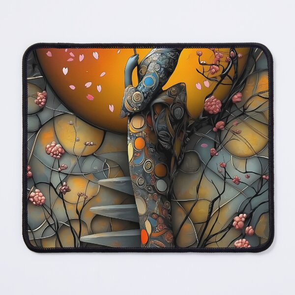 Item preview, ​Elegant Japanese Kimono Woman with Parasol and Cherry Blossoms designed and sold by MEEGGOO.