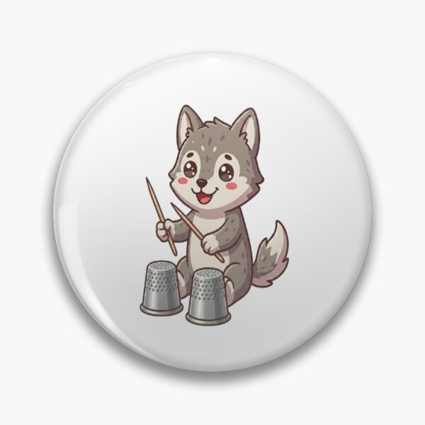 Item preview, Cute Wolf Puppy Playing Drums designed and sold by Ella_Sketch.
