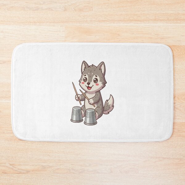 Item preview, Cute Wolf Puppy Playing Drums designed and sold by Ella_Sketch.