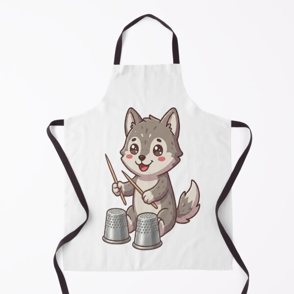 Item preview, Cute Wolf Puppy Playing Drums designed and sold by Ella_Sketch.