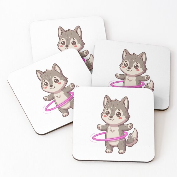 Item preview, Cute Wolf Puppy Hula Hooping designed and sold by Ella_Sketch.