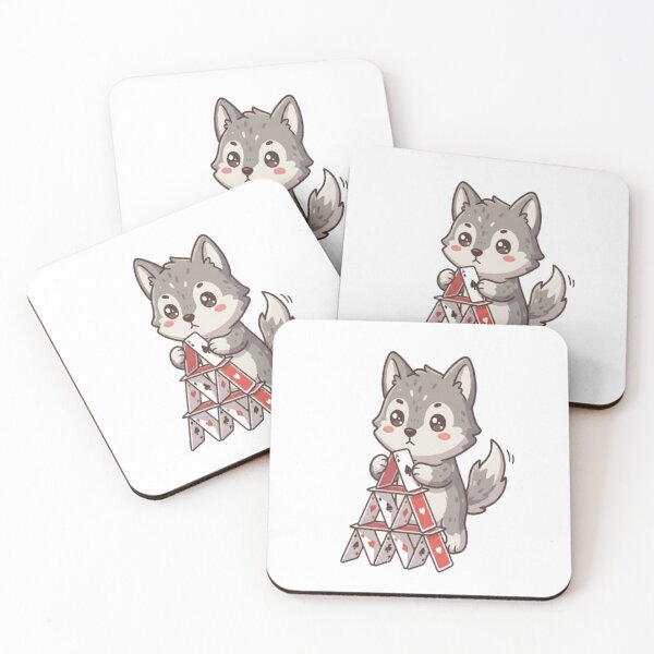 Item preview, Cute Wolf Building House Cards designed and sold by Ella_Sketch.