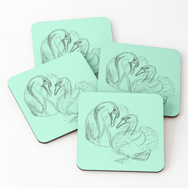 Item preview, Swans Courting Sketch designed and sold by Dina's Fine Arts.