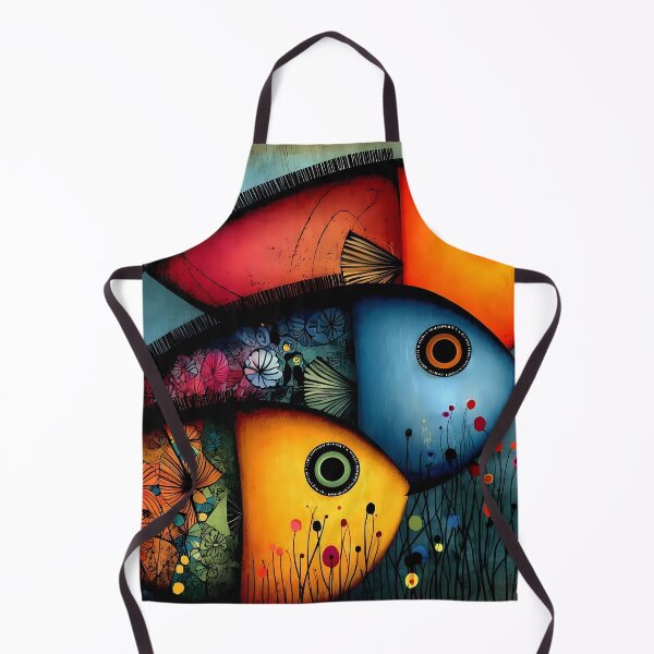 Item preview, Three Whimsical Colorful Abstract Fish Folk Art designed and sold by MEEGGOO.