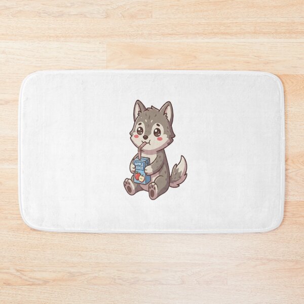 Item preview, Cute Wolf Drinking Apple Juice designed and sold by Ella_Sketch.