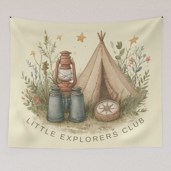 Item preview, Little Explorers Club | Kids Camping & Outdoor Adventure Illustration designed and sold by Bound for Wonder.
