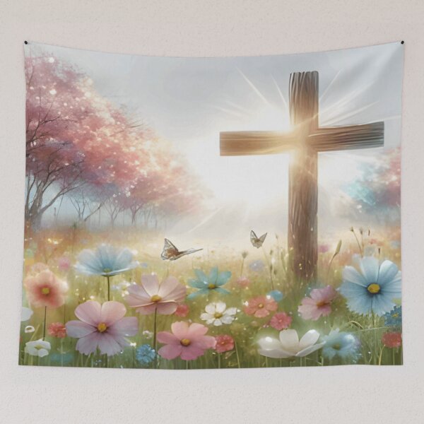 Item preview, Radiant Cross in Spring Meadow designed and sold by LMLStews.