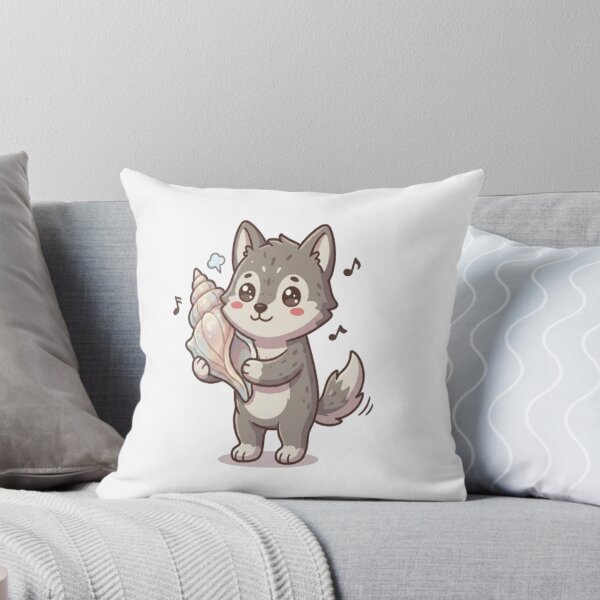 Item preview, Cute Wolf Listening To Seashell designed and sold by Ella_Sketch.
