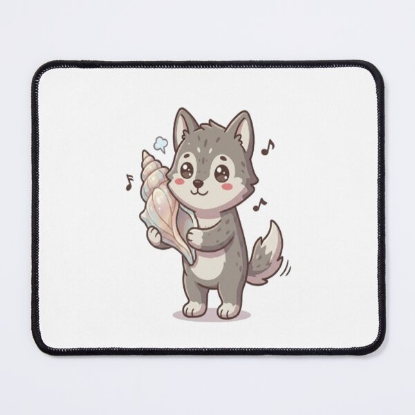 Item preview, Cute Wolf Listening To Seashell designed and sold by Ella_Sketch.