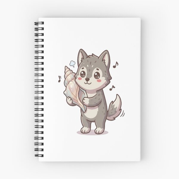 Item preview, Cute Wolf Listening To Seashell designed and sold by Ella_Sketch.