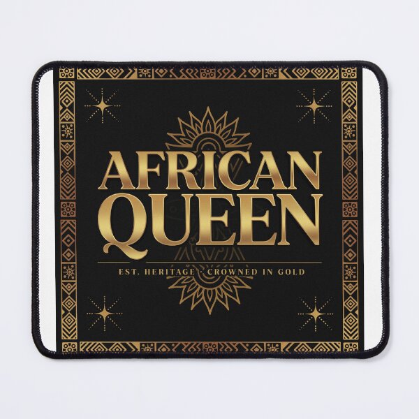 Item preview, African Queen Crowned In Gold Heritage Typography designed and sold by SavannaCanvas.