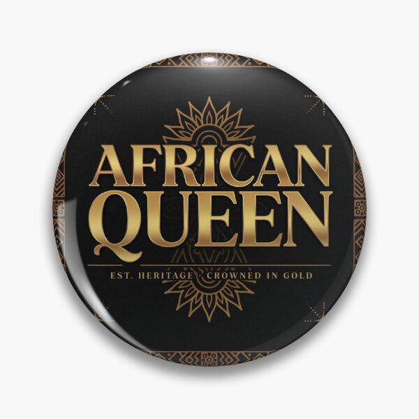 Item preview, African Queen Crowned In Gold Heritage Typography designed and sold by SavannaCanvas.