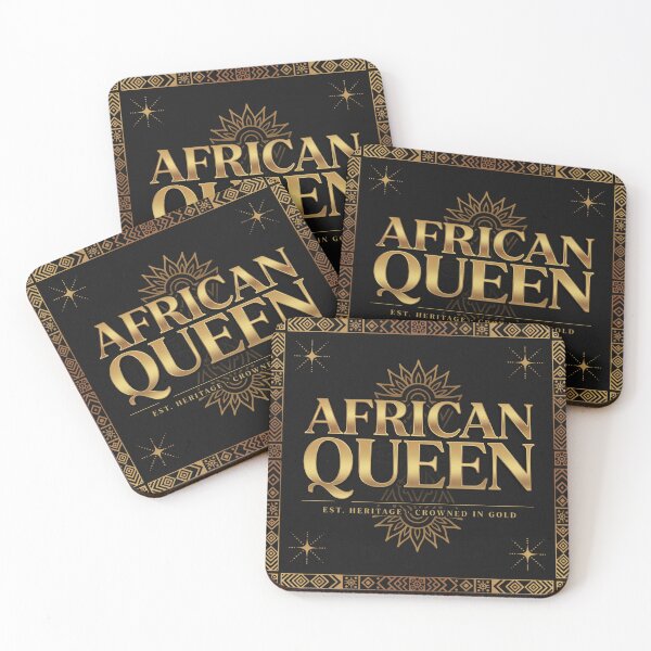 Item preview, African Queen Crowned In Gold Heritage Typography designed and sold by SavannaCanvas.