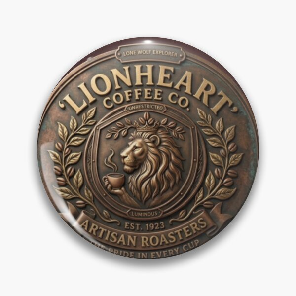 Item preview, Vintage Lionheart Coffee Co Artisan Roasters Emblem Art designed and sold by Dream Weave Studio.