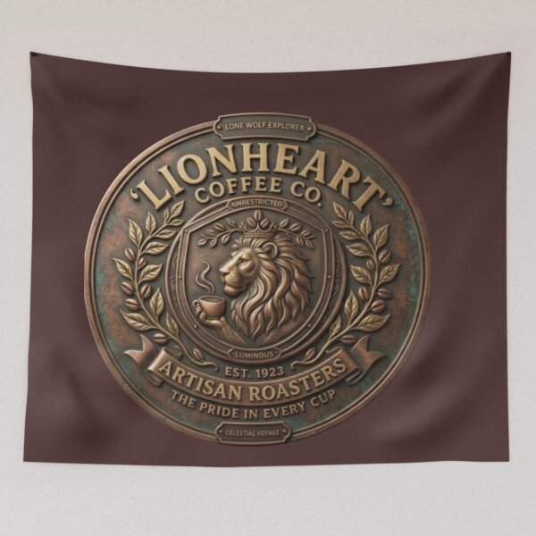 Item preview, Vintage Lionheart Coffee Co Artisan Roasters Emblem Art designed and sold by Dream Weave Studio.