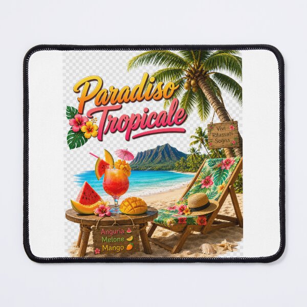 Item preview, Paradiso Tropicale – Spiaggia Hawaiana con Palme, Sdraio e Cocktail Tropicale | Summer Beach Design designed and sold by RipantinaFantasy .