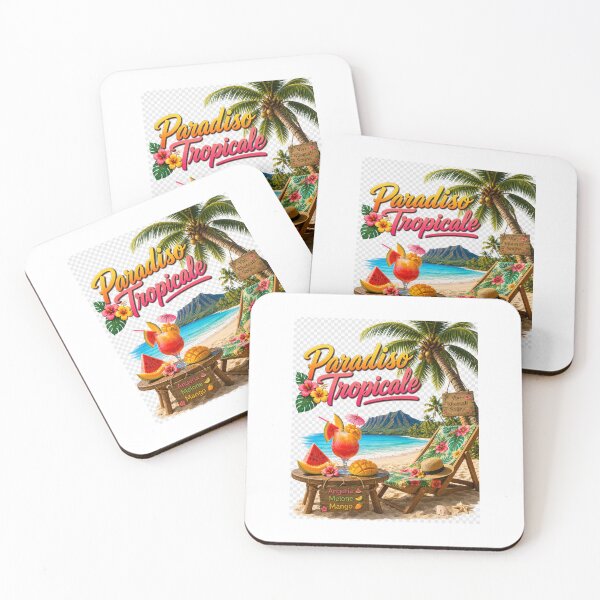 Artikelvorschau, Tropisches Paradies – Hawaiianischer Strand mit Palme, Sdraio und tropischem Cocktail | Sommer-Strand-Design entworfen und verkauft von RipantinaFantasy .