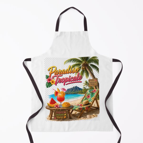 Item preview, Paradiso Tropicale – Spiaggia Hawaiana con Palme, Sdraio e Cocktail Tropicale | Summer Beach Design designed and sold by RipantinaFantasy .