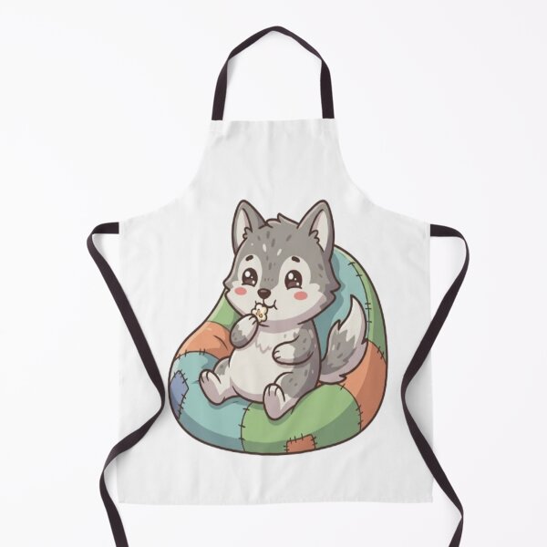 Item preview, Cute Wolf Eating Popcorn Beanbag designed and sold by Ella_Sketch.