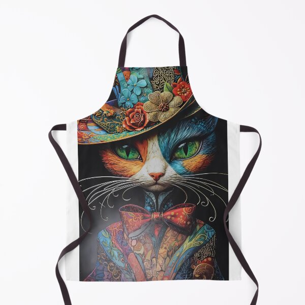 Item preview, Whimsical Cat in Colorful Floral Top Hat designed and sold by MEEGGOO.
