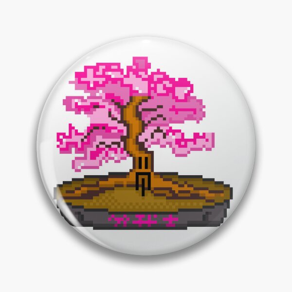 Item preview, Japanese Sakura Bonsai Tree Cherry Blossom Pixel Art designed and sold by RetroRlx.