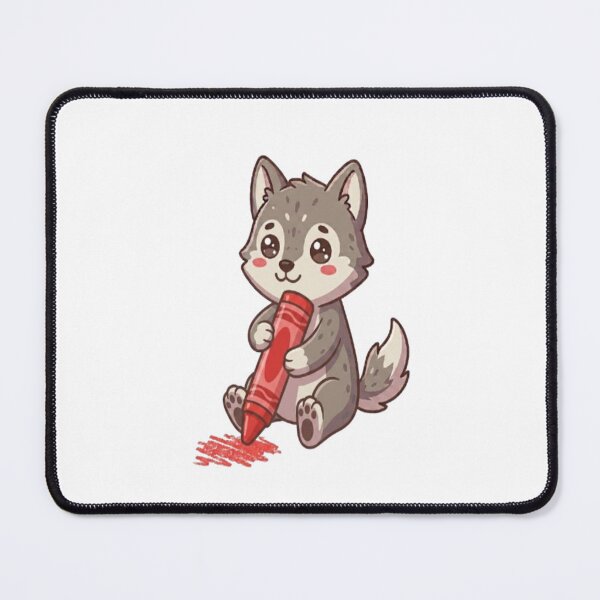 Item preview, Cute Wolf Pup Drawing Crayon designed and sold by Ella_Sketch.