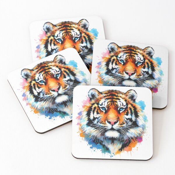 Item preview, Fantasy Tiger Face Design With Colorful Splatter Paint designed and sold by DEC02.