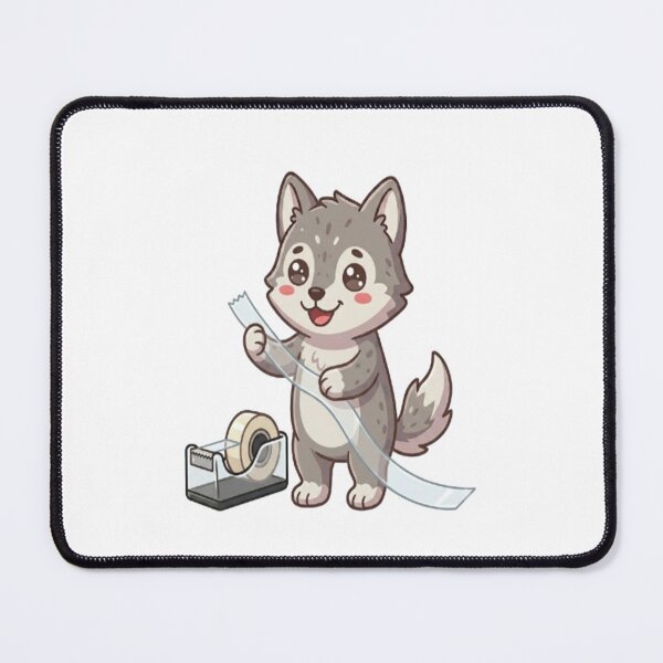 Item preview, Cute Wolf Pup Holding Tape designed and sold by Ella_Sketch.