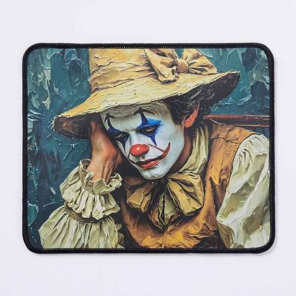 Item preview, Sad Clown Oil Painting Melancholy Pierrot Portrait designed and sold by MEEGGOO.