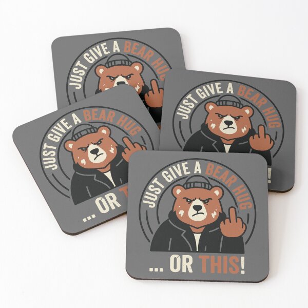 Item preview, Anxious Bear Hug Angry Grizzly Middle Finger Joke designed and sold by Amir Faysal.