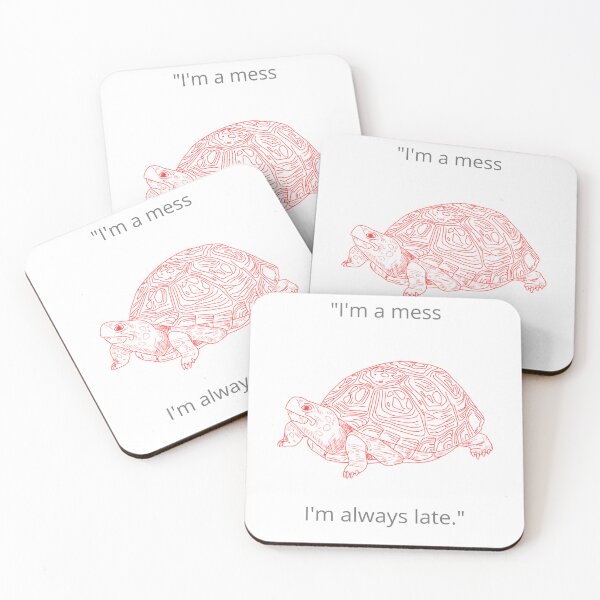 Item preview, I'm a Mess, I'm Always Late – Funny Tortoise Quote Minimalist Design designed and sold by ViralStickShop.