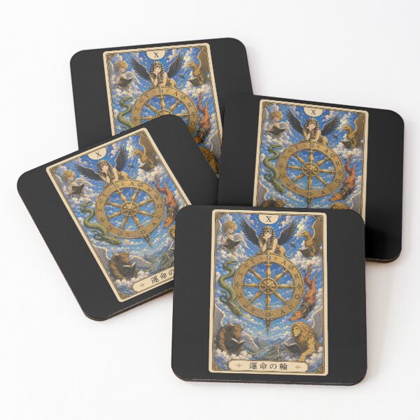 Item preview, Tarot card the wheel of fortune in anime style designed and sold by ProjecTees.
