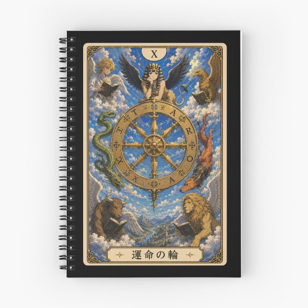 Item preview, Tarot card the wheel of fortune in anime style designed and sold by ProjecTees.