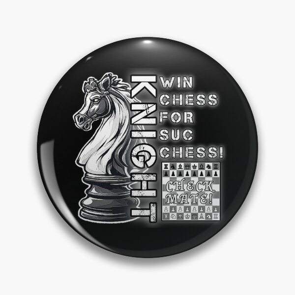 Item preview, Motivational Black and White about Success on Chess KNIGHT WIN CHESS FOR SUCCHESS! CHECKMATE! designed and sold by Giulivo Store Graphic.