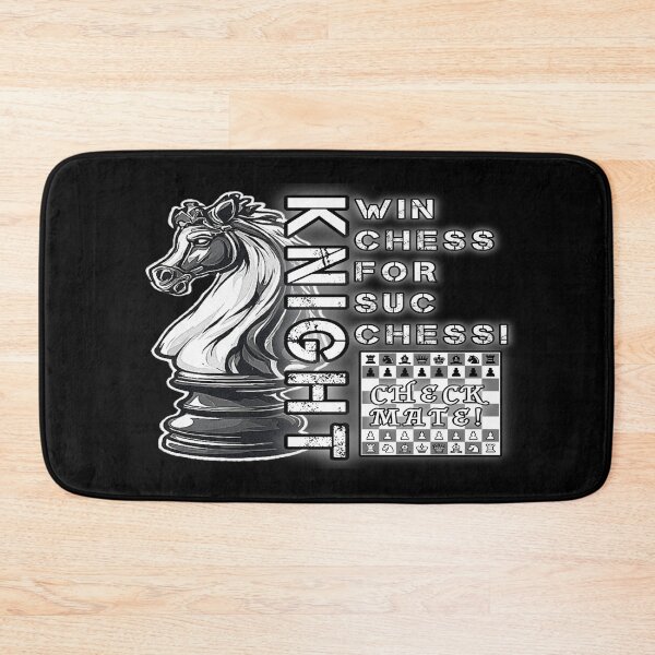 Item preview, Motivational Black and White about Success on Chess KNIGHT WIN CHESS FOR SUCCHESS! CHECKMATE! designed and sold by Giulivo Store Graphic.