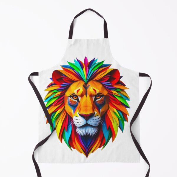 Item preview, Rainbow Geometric Lion Head Papercraft Artwork designed and sold by The D Edition.
