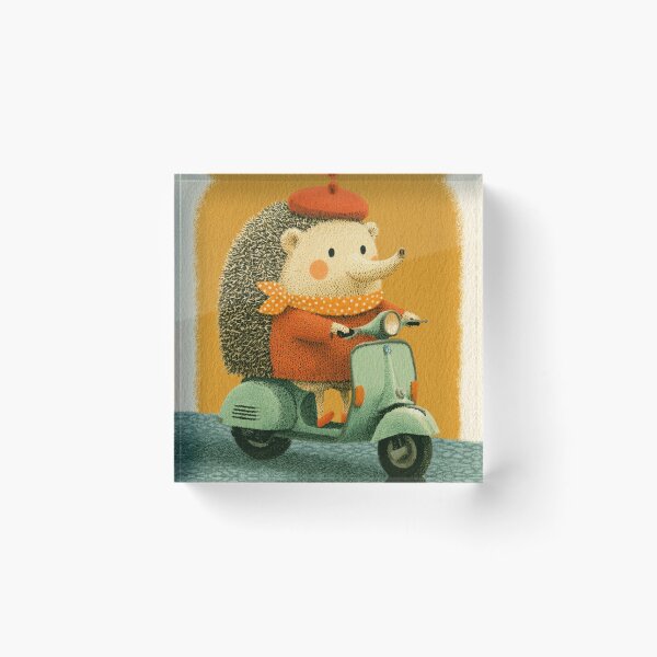 Item preview, Cute Hedgehog French Beret Mint Scooter Cozy Art designed and sold by UhuCriei .