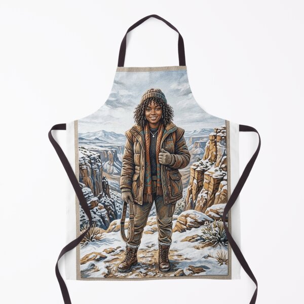 Item preview, WINTER ADVENTURE IN THE CANYON PORTRAIT OF A WOMAN EXPLORER IN NATURE designed and sold by Curiosiart.