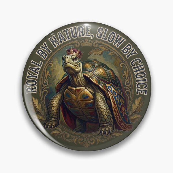Item preview, Majestic Royal Tortoise Slow Living Aesthetic Golden Emblem designed and sold by Pride Emblem Prints.