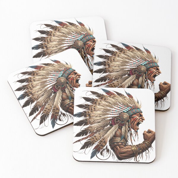 Item preview, Native American Warrior Brave Color designed and sold by pelasgidai.com.