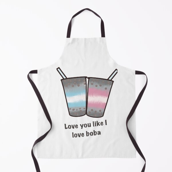Item preview, Pink and blue boba teas (love you like I love boba) designed and sold by Lunertime.
