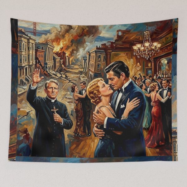 Item preview, San Francisco Retro Disaster Romance Drama Tribute Art Movie Poster designed and sold by Art's Diner.