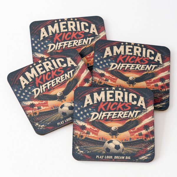 Item preview, America Kicks Different – Vintage USA Soccer Eagle Retro Sports Poster designed and sold by Bizertart.