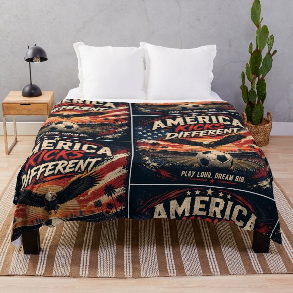 Item preview, America Kicks Different – Vintage USA Soccer Eagle Retro Sports Poster designed and sold by Bizertart.
