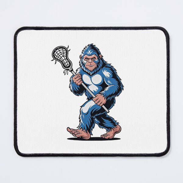 Item preview, Blue Sasquatch Lacrosse Player Mascot designed and sold by DariaOltes.