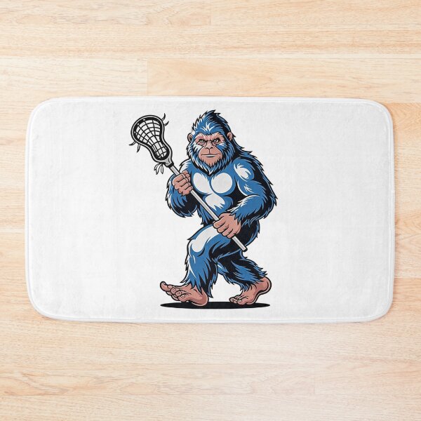 Item preview, Blue Sasquatch Lacrosse Player Mascot designed and sold by DariaOltes.